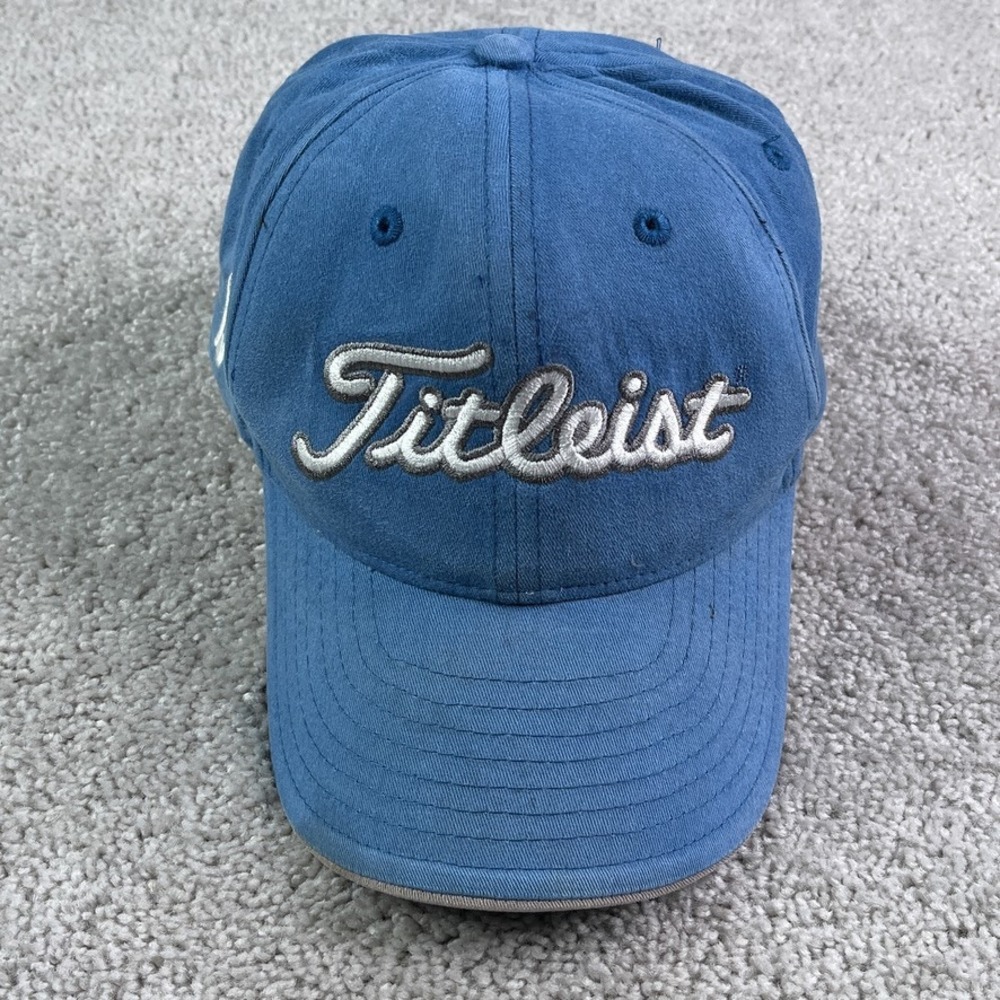 Titleist Hat Cap Strapback Blue Golf FJ FootJoy Logo Mens Adjustable Golfing